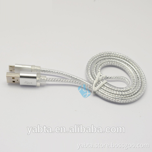 shenzhen factory flat usb cable, metal housing usb data cable, usb cable for iphone 6 and samsung